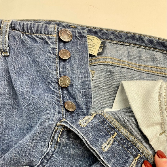 Upcycled Denim Maxi Skirt American Eagle Jeans Boho Modest Size 6 Long 90s Y2K - Picture 7 of 12